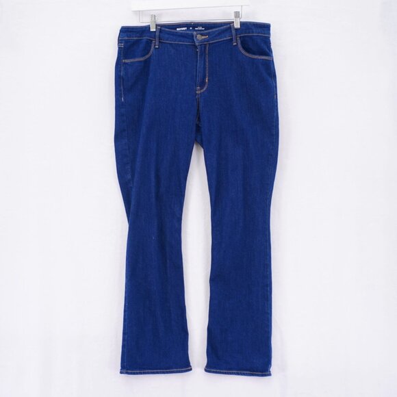 Old Navy Wow Boot-Cut Indigo Blue Denim Jeans -14- 36 / 30 Mid Rise Cotton Polye - Picture 1 of 10